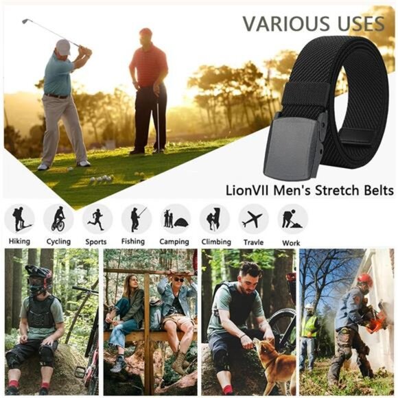 Elastic Stretch Belts for Men and Women with No Metal Plastic Buckle for Work - Picture 6 of 7